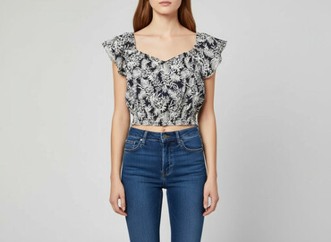 bluzka z dekoltem w serce h m: H&M, Bluzka damska, rozmiar S