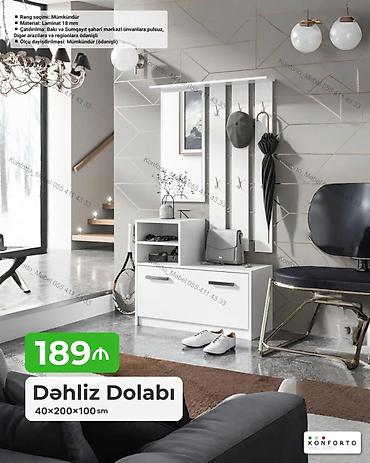 ucuz dolab: Dəhliz dolabı – 40×200×100 sm - Funksional dizayn: üst rəf, 3 dik — 1