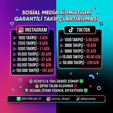 bk 2500: Sosial media xidmətləri – qarantili izləyici artırılması Platformalar — 1