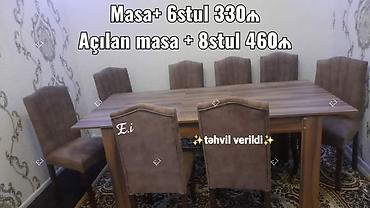 Ev və bağ: Qonaq otağı üçün, Yeni, Açılmayan, Dördbucaq masa, 6 stul — 2