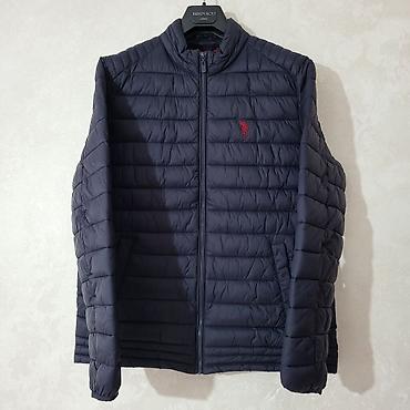 винтажная олимпийка: Мужская куртка, L, Us Polo Assn, Б/у, цвет - Синий, Самовывоз, Платная доставка — 1