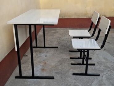 Комплект парт и стульев: Комплект парты и стула, Новый, Самовывоз, цвет - Голубой — 4