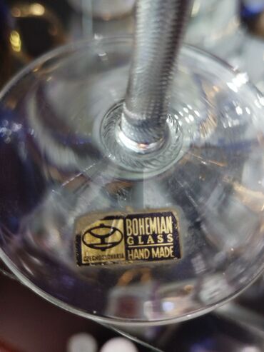 Çay dəstləri və servizlər: Çay dəsti, rəng - Göy, Xrustal, Bohemia, 6 nəfərlik — 6