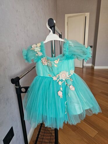 sacaqli donlar: Детское платье цвет - Синий