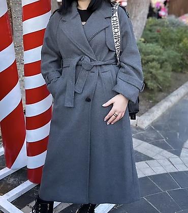 kişi plaş modelleri: Qadın uzun palto - Model: iki variant – tünd boz və bej - Kəsim — 3