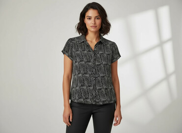 czarne bawełniane bluzki z długim rękawem: F&F, Women's blouse, size XL