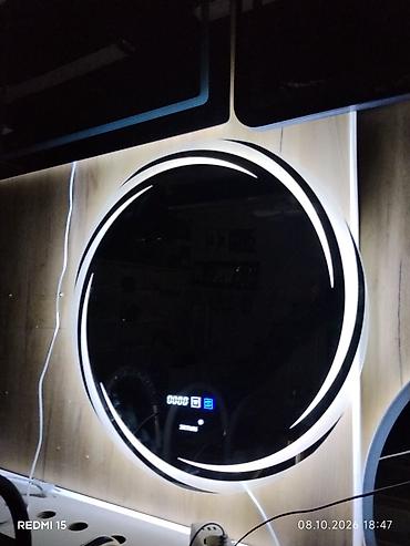 Круглое зеркало с LED-подсветкой и сенсорной панелью - Диаметр