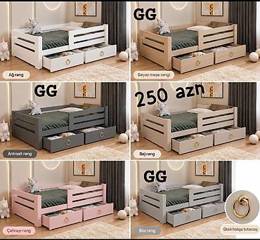 Uşaq çarpayısı – altı çekmecəli model - Ölçü: 90x200 sm (şəkildə