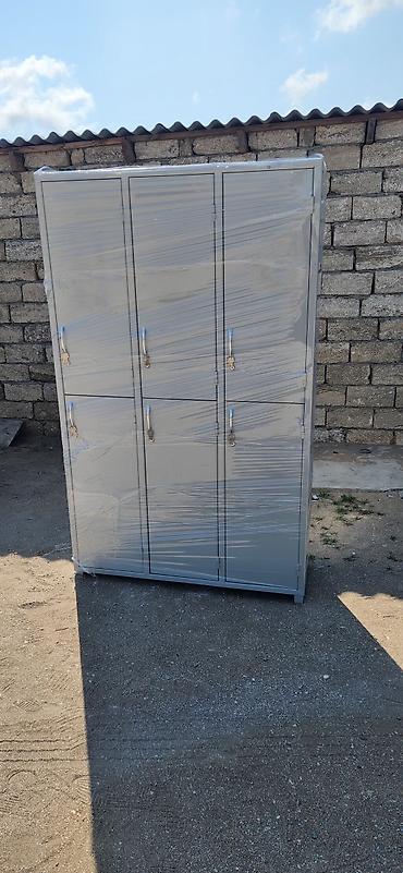 Metal şkaf – 6 qapılı, kilidlənən bölmələr - Material: qalın metal