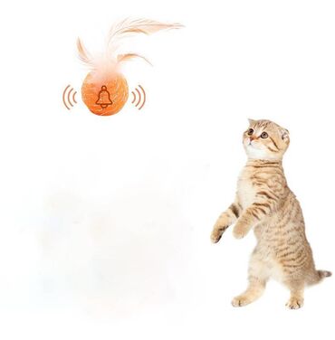 игрушки для собак: Игрушка для кошки - шарик с перьями (когтеточка)