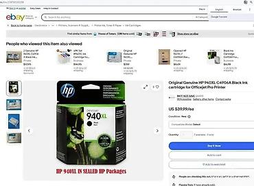 Skeneri: HP OfficeJet 940XL – crna mastilo kertridž - Tip: originalni HP ink — 3