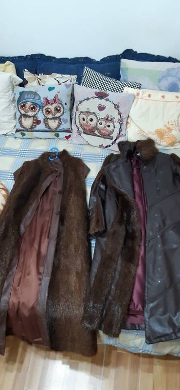 kaput sa krznom: Kožni kaput sa prslukom i krznom 1,20x38cm