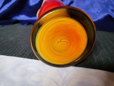 Stare vaze i dekor: Vaza rucni rad Dragan Drobnjak iz 70ih.god. Vaza duvano staklo,bez — 12