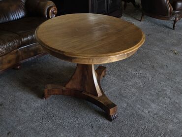 Stolovi: Okrugli drveni sto – klasičan dizajn - Materijal: masivno drvo sa — 3