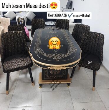Divan və kreslo dəstləri: Masa desti yeni