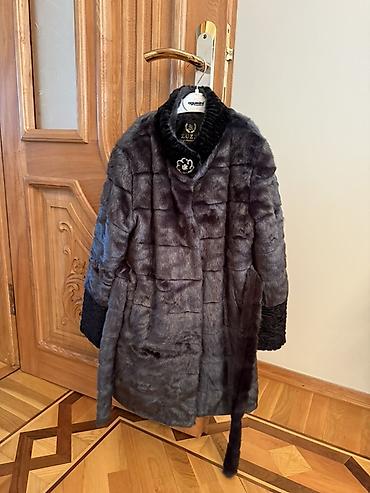 paltolar: ZUZZA Fashion qadın kürkü - Rəng: tünd boz/şaftalı tonlarında ombre — 1