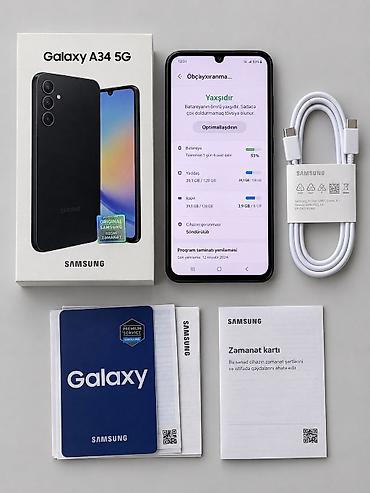 irşad samsung a34: Samsung Galaxy A34 5G, 128 GB, rəng - Qara, İki sim kartlı, Face ID, Sənədlərlə — 1