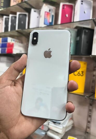 Apple iPhone: IPhone X, 128 GB, Ağ, Zəmanət, Barmaq izi, Face ID