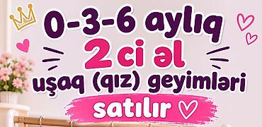 velosiped formali usaq arabasi: 0–3–6 aylıq qız uşaqları üçün ikinci əl geyimlər satılır. Məhsul — 1