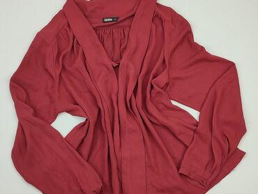 bordowa bluzki z długim rękawem: Koszula Damska, Janina, XL, stan - Bardzo dobry