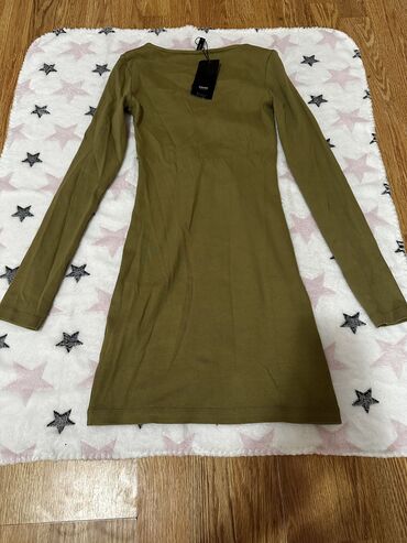 Haljine: A-Dress M (EU 38), bоја - Maslinasto zelena, Dugih rukava