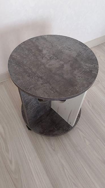 study table: Журнальный стол, Новый, Круглый, С колесиками, цвет - Белый — 5