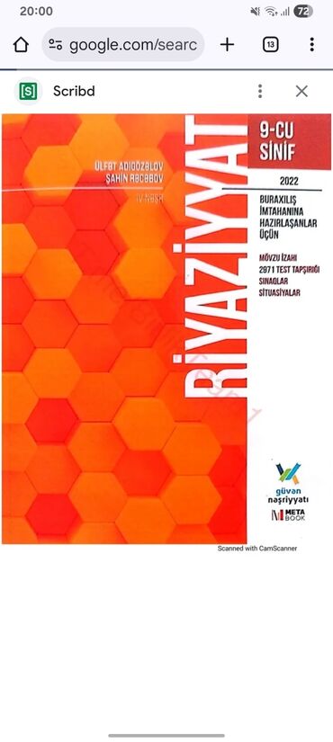 3 cü sinif riyaziyyat dərslik pdf yüklə: Riyaziyyat 9-cu sinif, 2022 il, Ünvandan götürmə