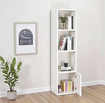 pulsuz uce: Kitab rəfi və dolab kombinasiyası - Ölçülər: hündürlük 180,8 sm; en — 5