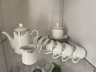 gumuş qab qacaq: Çay dəsti, rəng - Ağ, Farfor, 6 nəfərlik — 1