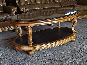 Stilski klub stolovi: Ovalni klub sto, klasičnog dizajna - Materijal: masivno drvo sa — 8