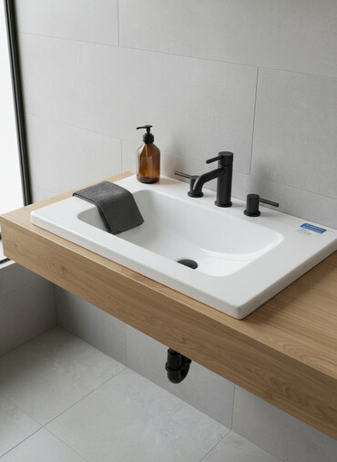 пьедесталом раковина с: Раковина для ванной, Квадратная форма, Материал: Керамика