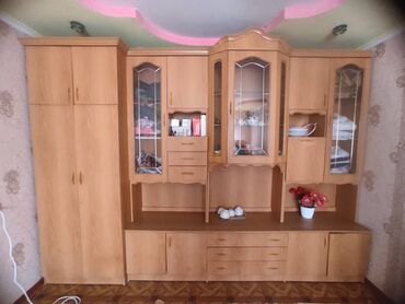 кухонные шкафы навесные: Гарнитур для зала, ДСП, цвет - Бежевый