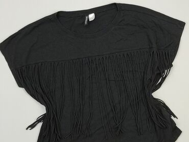 czarne bluzki krótki rekaw: Bluzka Damska, H&M, M, stan - Dobry