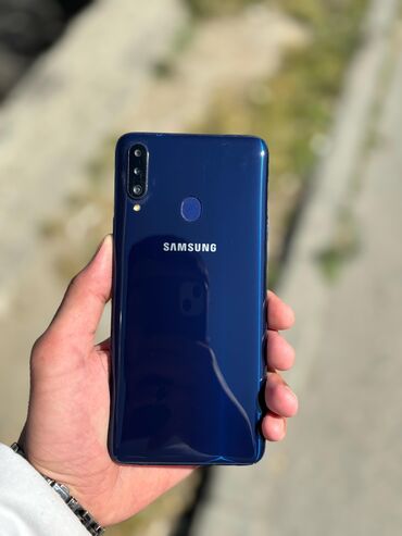 Samsung: Samsung Galaxy A20s, 32 GB, rəng - Mavi, Barmaq izi, İki sim kartlı, Face ID
