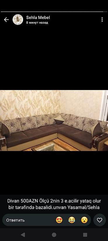 diva divan: Künc divan, İşlənmiş, Açılan, Bazalı, Parça — 1