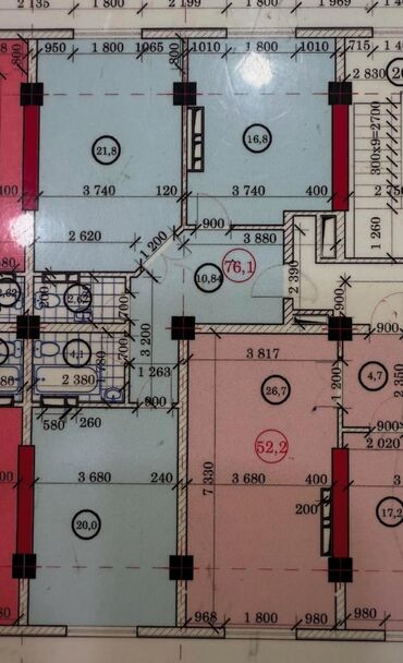 Продажа квартир: 2 комнаты, 76 м², Элитка, 11 этаж, ПСО (под самоотделку) — 7