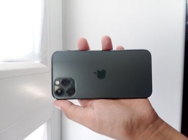 обмен на 11 айфон: IPhone 11 Pro Max, 64 ГБ, Matte Midnight Green, Заряддоочу түзүлүш, Каптама, 100 %