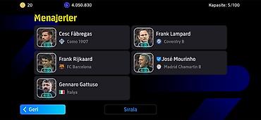 Спорт и хобби: EFootball hesabı – güclü heyət və menecer kolleksiyası 2 dənə 109 kart — 2