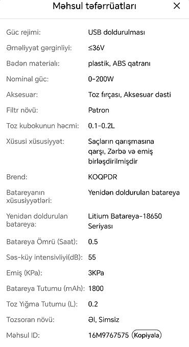apple homepod mini: Simsiz/USB Type‑C ilə şarj olunan portativ mini tozsoran — 5