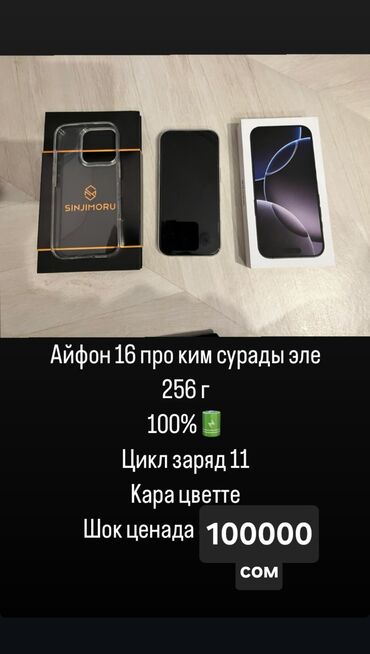 Apple iPhone: IPhone 16 Pro, Б/у, 256 ГБ, 100 %