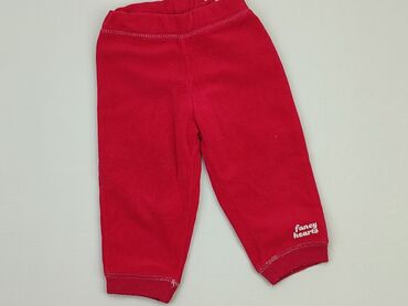 legginsy czerwone w czarne kropki: Spodnie dresowe, 9-12 m, stan - Dobry