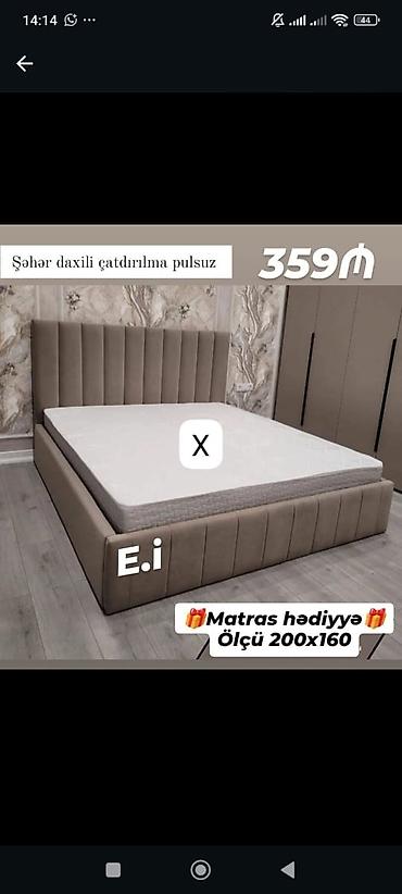 dosekler: Mebel dəsti – yumşaq başlıqlı iki nəfərlik çarpayı - Ölçü: 200x160 sm — 1