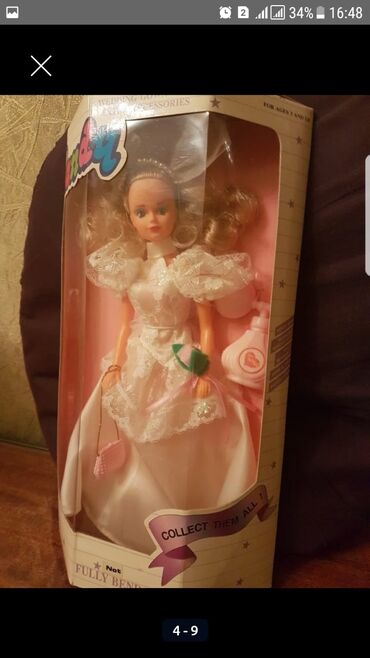 Oyuncaqlar: KUKLA. Təzə. Çin istehsalı. Hündürlüyü - 33 sm. Qiyməti - 40 manat — 9