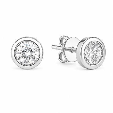 муассанит: Серьги из серебра 925 с муассанитом — ADAMANT, арт. 35703 Лаконичные — 2