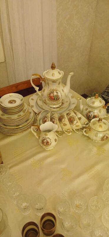 чайный сервис: Чайный набор, цвет - Золотой, Фарфор, Германия