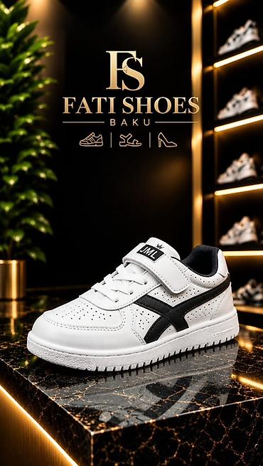 Krossovkalar: Uşaq idman krossovkası – FATI SHOES Baku - Rəng: ağ üstlük, qara yan — 1