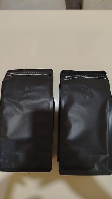 suse balon: Qara rəngli zipperli qəhvə qablaşdırma paketləri - Material: qalın — 1