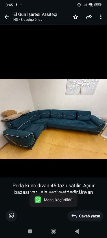 рабочий стол для телефона флай: Künc divan, İşlənmiş, Açılan, Bazalı, Çatdırılma yoxdur