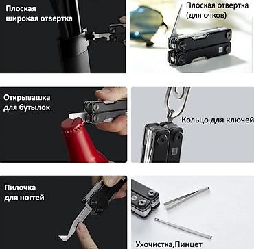 нож мультитул: Мультитул HuoHou Mini (HU0140) Черный Компактный складной — 6