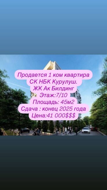 Продажа участков: 1 комната, 45 м², Элитка, 7 этаж, ПСО (под самоотделку)